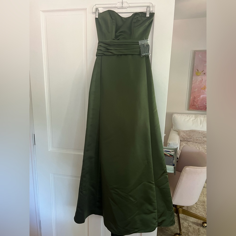 Bridesmaids Satin Green Dress